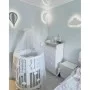 Кроватка Ingvart трансформер Smart Bed Round (72х72, 72х120, 72х168 см) молочная с декором "Облака" (1339001)
