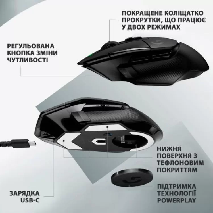 Мишка Logitech G502 X Lightspeed Wireless Black (910-006180) відгуки - зображення 5