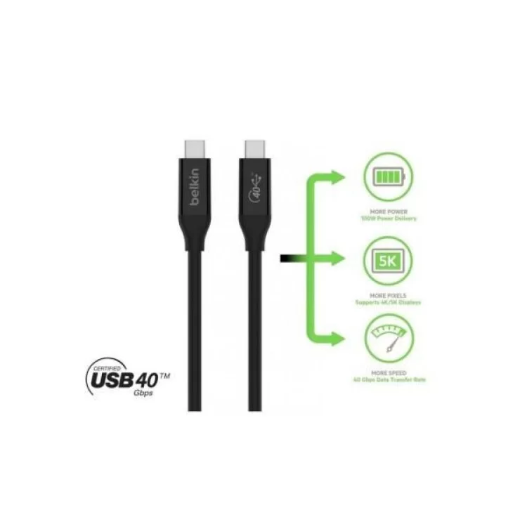 Дата кабель USB4 USB-C to USB-C 0.8m 40Gbps 100W Black Belkin (INZ001BT0.8MBK) інструкція - картинка 6