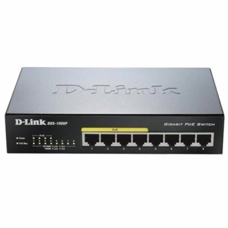 Коммутатор сетевой D-Link DGS-1008P цена 6 491грн - фотография 2