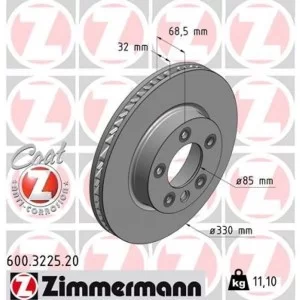 Тормозной диск ZIMMERMANN 600.3225.20