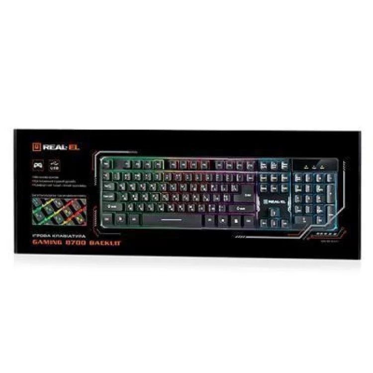 в продажу Клавіатура REAL-EL 8700 Gaming Backlit, black - фото 3