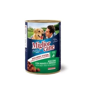 Консерви для собак Migliorcane зі шматочками яловичини та овочами 405 г (8007520011211)