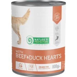 Консерви для собак Nature's Protection with Beef&Duck Hearts 800 г (KIK45605)