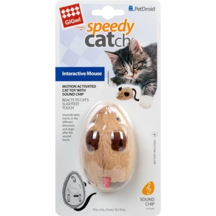 Игрушка для кошек GiGwi speedy Catch Интерактивная мышка 9 см (75240) цена 872грн - фотография 2