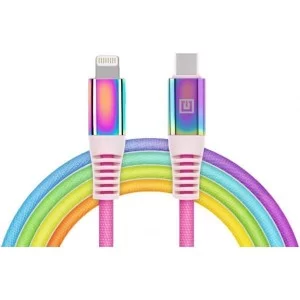 Дата кабель USB-C to Lightning 1.0m MFI Rainbow REAL-EL (EL123500054)