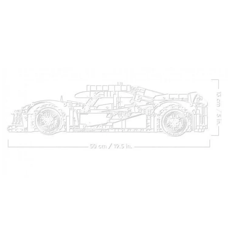 Конструктор LEGO Technic Peugeot 9X8 24H Le Mans Hybrid Hypercar 1775 деталей (42156) характеристики - фотографія 7