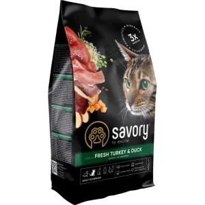 Сухой корм для кошек Savory Adult Cat Gourmand Fresh Turkey and Duck 400 г (4820232630044)