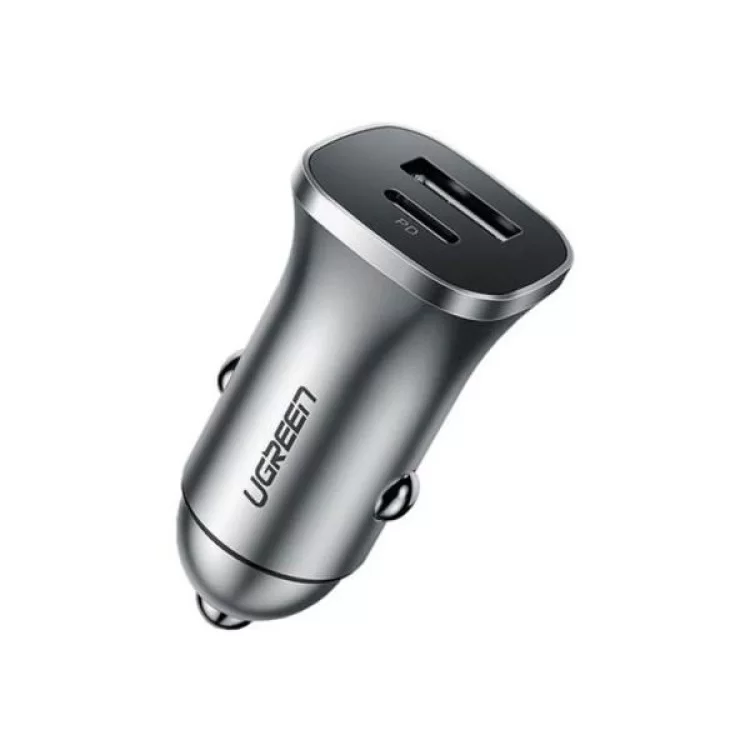 Зарядное устройство Ugreen CD130 20W USB + Type-C PD Car Charger (Gray) (30780) цена 952грн - фотография 2