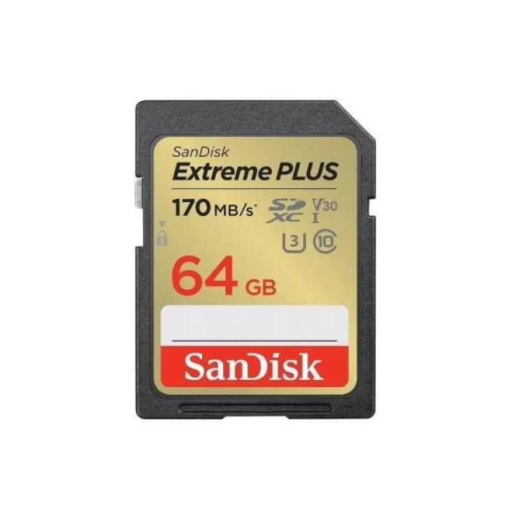 Карта памяти SanDisk 64GB SD class 10 UHS-I Extreme PLUS (SDSDXW2-064G-GNCIN)