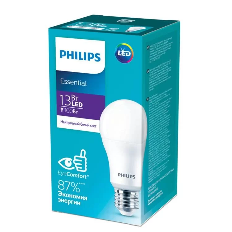 Лампочка Philips ESS LEDBulb 13W 1450lm E27 840 1CT/12RCA (929002305287) ціна 102грн - фотографія 2