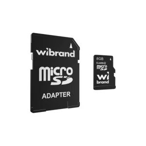 Карта пам'яті Wibrand 8GB microSD class 4 (WICDC4/8GB-A)