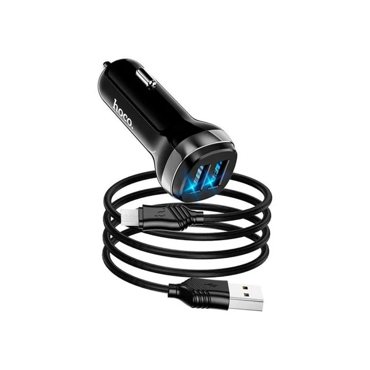 Зарядний пристрій HOCO Z40 charger set (Micro) 2xUSB Black (6931474739698) ціна 200грн - фотографія 2