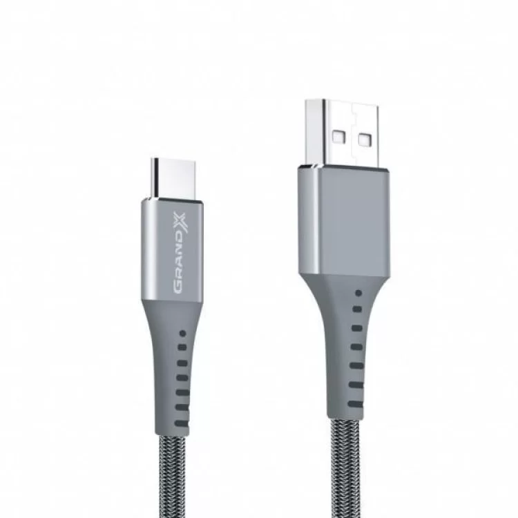 Дата кабель USB 2.0 AM to Type-C 1.2m Grey Grand-X (FC-12G) ціна 252грн - фотографія 2