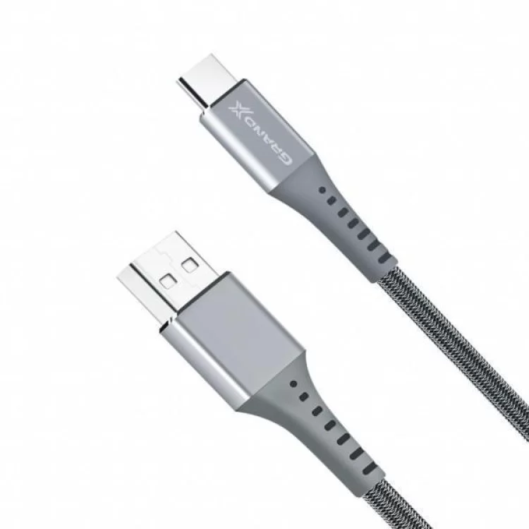 в продаже Дата кабель USB 2.0 AM to Type-C 1.2m Grey Grand-X (FC-12G) - фото 3