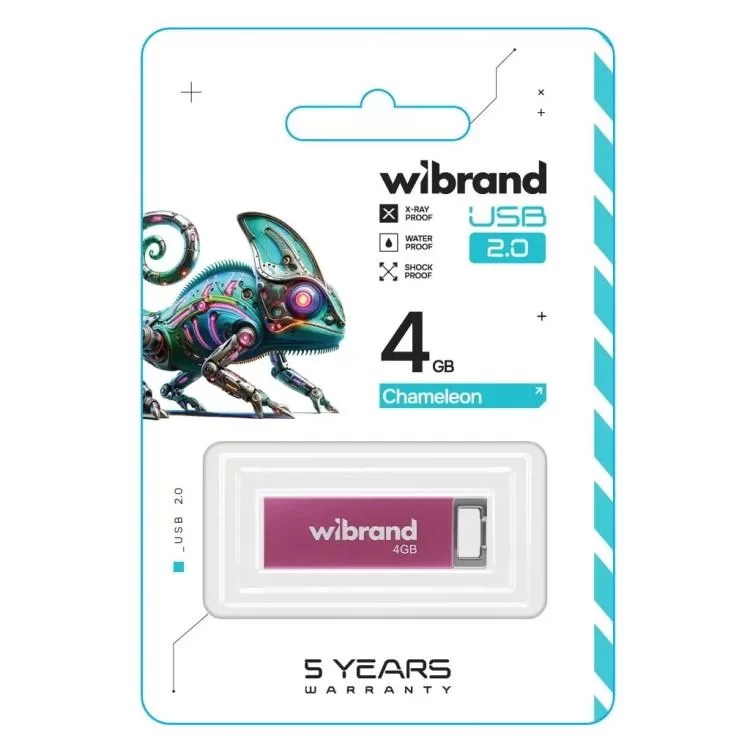USB флеш накопитель Wibrand 4GB Chameleon Pink USB 2.0 (WI2.0/CH4U6P) цена 197грн - фотография 2