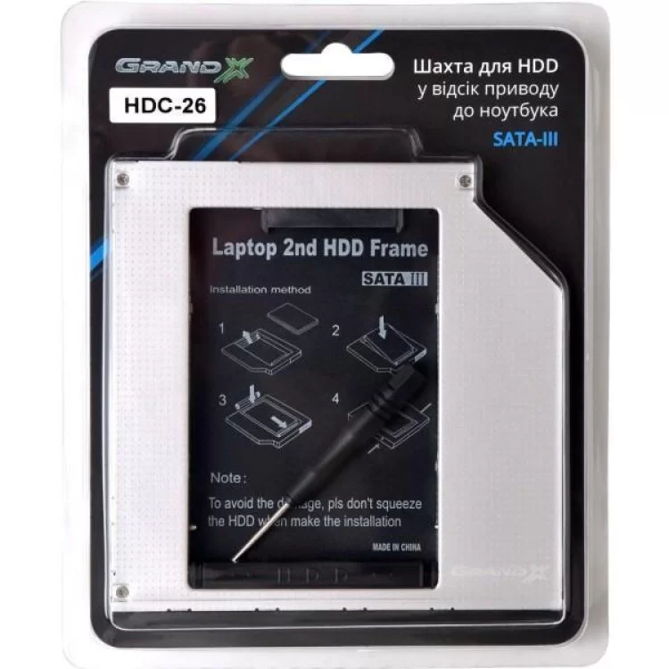 в продаже Фрейм-переходник Grand-X HDD 2.5'' to notebook 9.5 mm ODD SATA3 (HDC-26) - фото 3