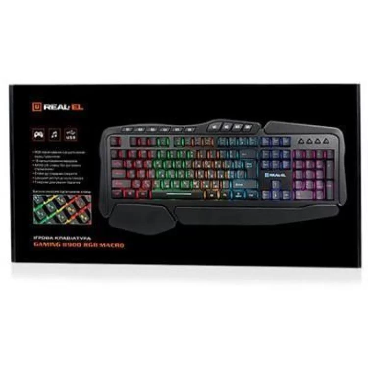 в продаже Клавиатура REAL-EL 8900 Gaming RGB Macro, black - фото 3