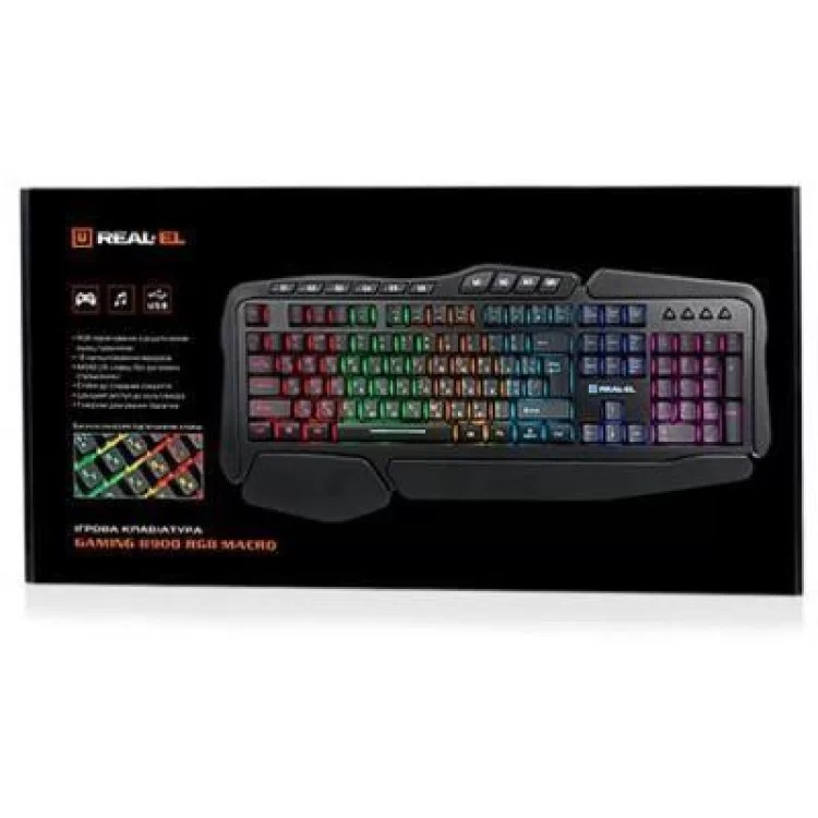 в продажу Клавіатура REAL-EL 8900 Gaming RGB Macro, black - фото 3