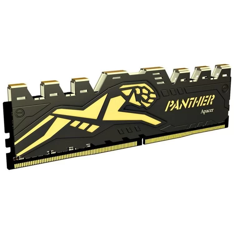 Модуль пам'яті для комп'ютера DDR4 8GB 3200 MHz Panther Black/Gold Apacer (AH4U08G32C28Y7GAA-1) ціна 1 323грн - фотографія 2
