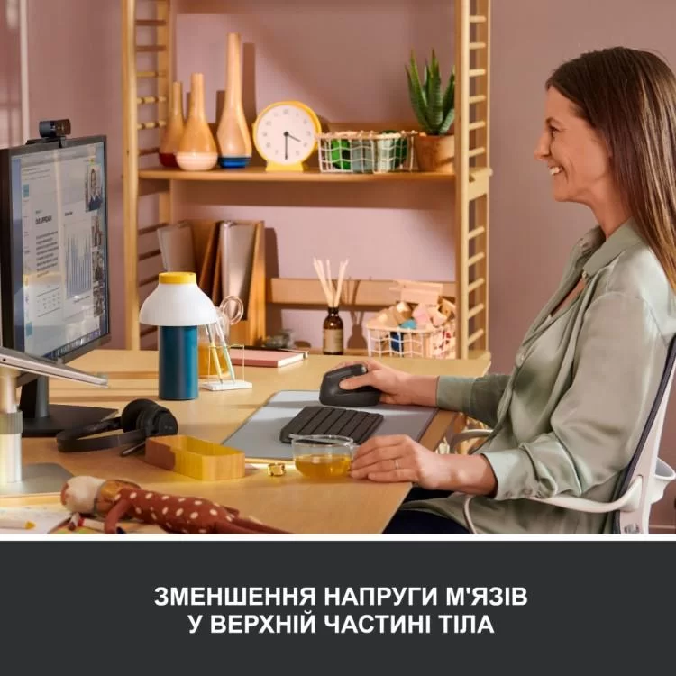 продаем Мышка Logitech Lift Vertical Ergonomic Wireless/Bluetooth Graphite (910-006473) в Украине - фото 4