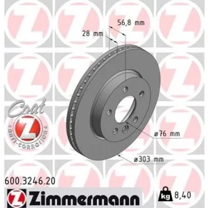 Гальмівний диск ZIMMERMANN 600.3246.20