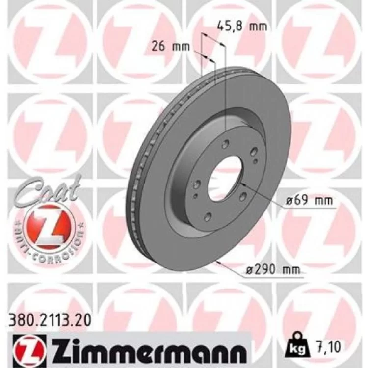 Гальмівний диск ZIMMERMANN 380.2113.20