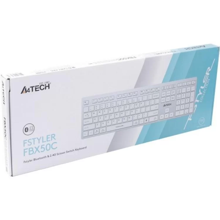 Клавиатура A4Tech FBX50C USB/Bluetooth White (FBX50C White) отзывы - изображение 5