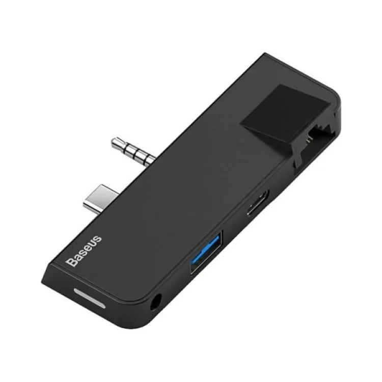 продаємо Концентратор Baseus USB3.1 Type-C+3.5mm toUSB 3.0/RJ45/Type-C/3.5mm forSurfaceGo (CAHUB-FG01) в Україні - фото 4