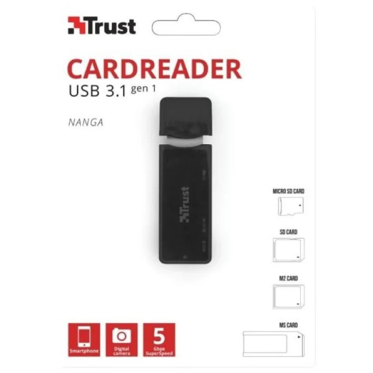 в продажу Зчитувач флеш-карт Trust Nanga USB 3.1 (21935) - фото 3