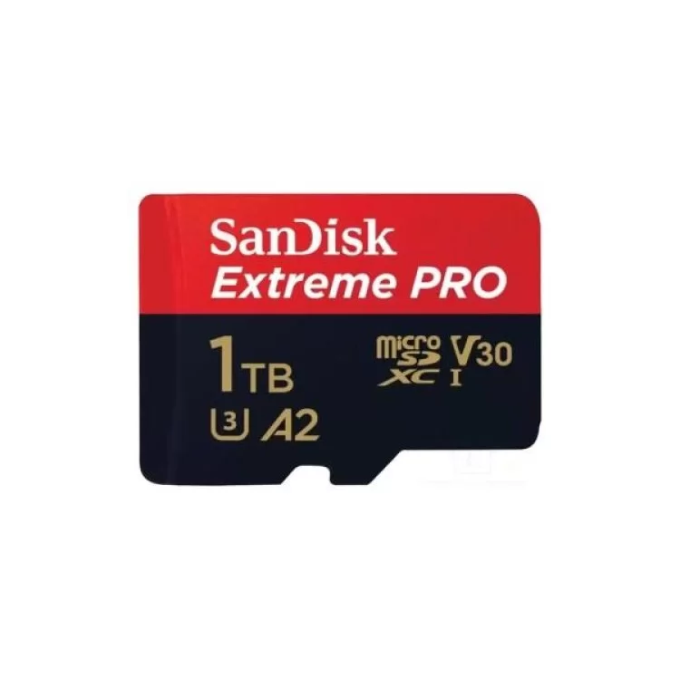 Карта пам'яті SanDisk 1 TB microSDXC UHS-I U3 Extreme Pro+SD Adapter (SDSQXCD-1T00-GN6MA) ціна 11 048грн - фотографія 2