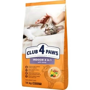 Сухий корм для кішок Club 4 Paws Premium що мешкають у приміщенні "4в1" 14 кг (4820215369473)