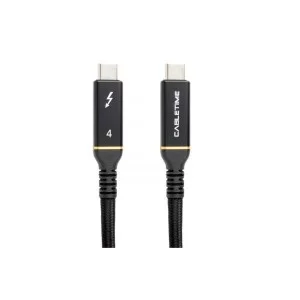 Дата кабель USB-C 4 to USB-C 1.0m 40Gbps, 100W, 20V/ 5A, 4K/ 60HZ PowerPlant (CA913299)