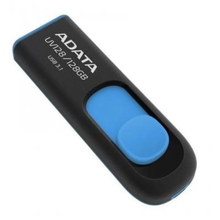 в продажу USB флеш накопичувач ADATA 128GB UV128 Black/Blue USB 3.1 (AUV128-128G-RBE) - фото 3