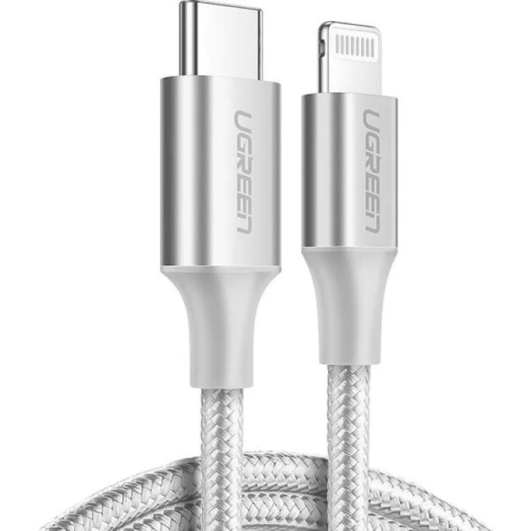 Дата кабель USB-C to Lightning 2.0m US304 20V/3A 60W Silver Ugreen (70525) ціна 979грн - фотографія 2
