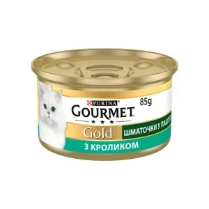 Паштет для котів Purina Gourmet Gold. З кроликом. Шматочки в паштеті 85 г (7613033706271)