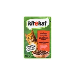 Влажный корм для кошек Kitekat с говядиной в соусе 85 г (5900951307379)