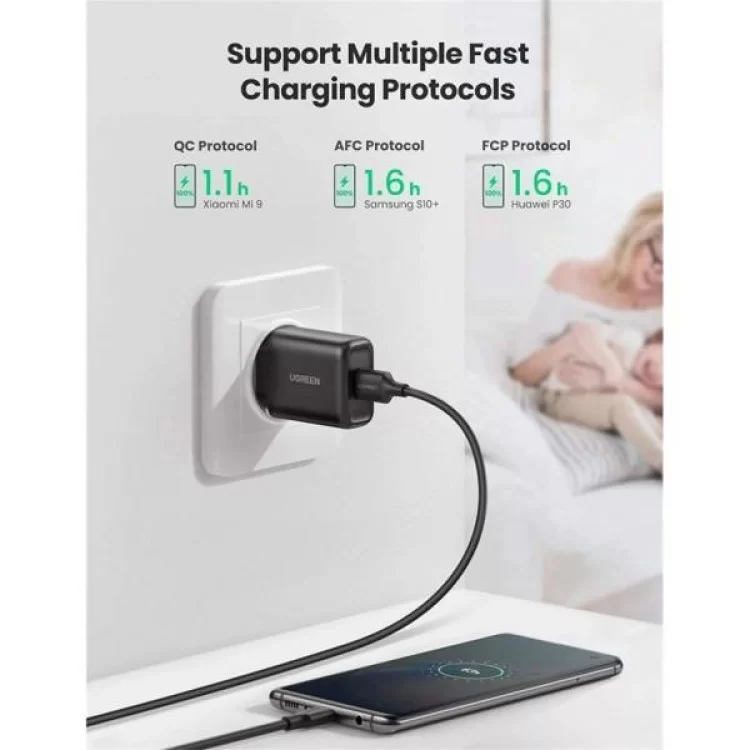 в продаже Зарядное устройство Ugreen CD122 18W USB QC 3.0 Charger (Black) (70273) - фото 3