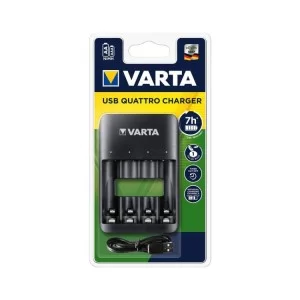 Зарядний пристрій для акумуляторів Varta Value USB Quattro Charger pro 4x AA/AAA (57652101401)