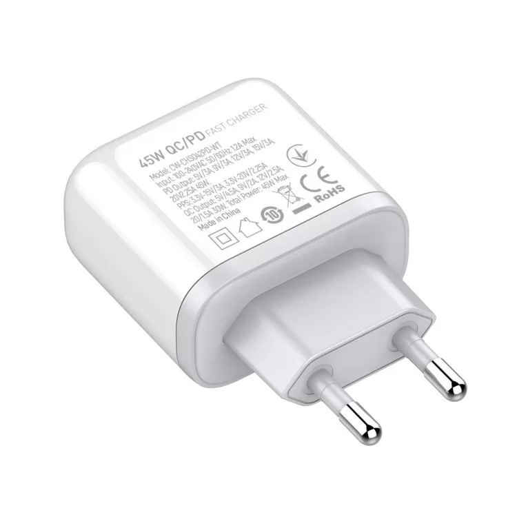 Зарядний пристрій ColorWay Power Delivery Port PPS USB (Type-C PD+ USB QC3.0) (45W) white (CW-CHS042PD-WT) відгуки - зображення 5
