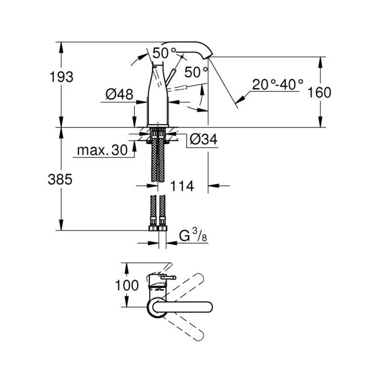 продаємо Змішувач Grohe Essence M-Size (24176KF1) в Україні - фото 4