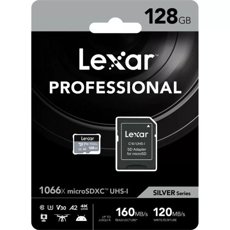 в продаже Карта памяти Lexar 128GB microSDXC class 10 UHS-I 1066x Silver (LMS1066128G-BNANG) - фото 3