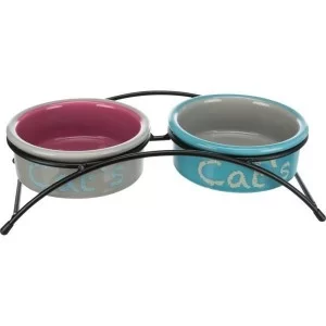 Посуда для кошек Trixie Eat on Feet подставка с мисками 300 мл/12 см (яркие) (4047974247914)