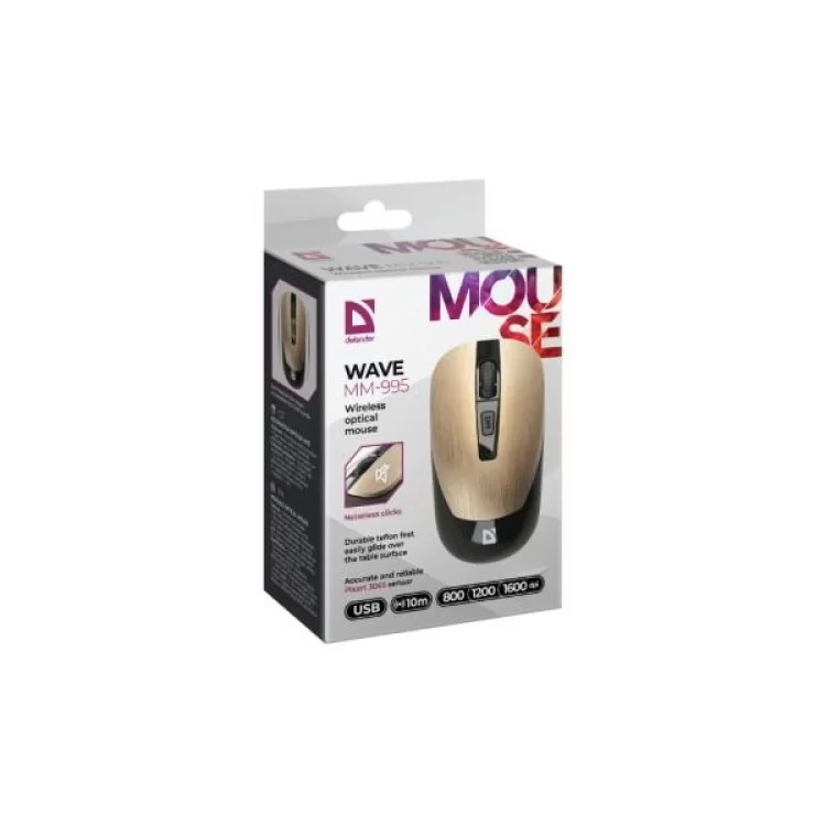 продаємо Мишка Defender Wave MM-995 Silent Wireless Gold (52994) в Україні - фото 4