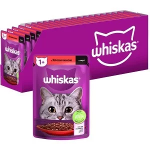 Влажный корм для кошек Whiskas Говядина в соусе 85 г (5900951301940)