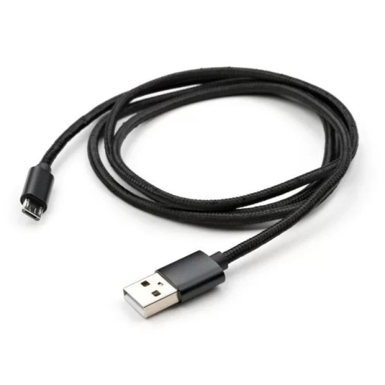 Дата кабель USB 2.0 AM to Micro 5P 1m nylon black Vinga (VCPDCMNB1BK) відгуки - зображення 5