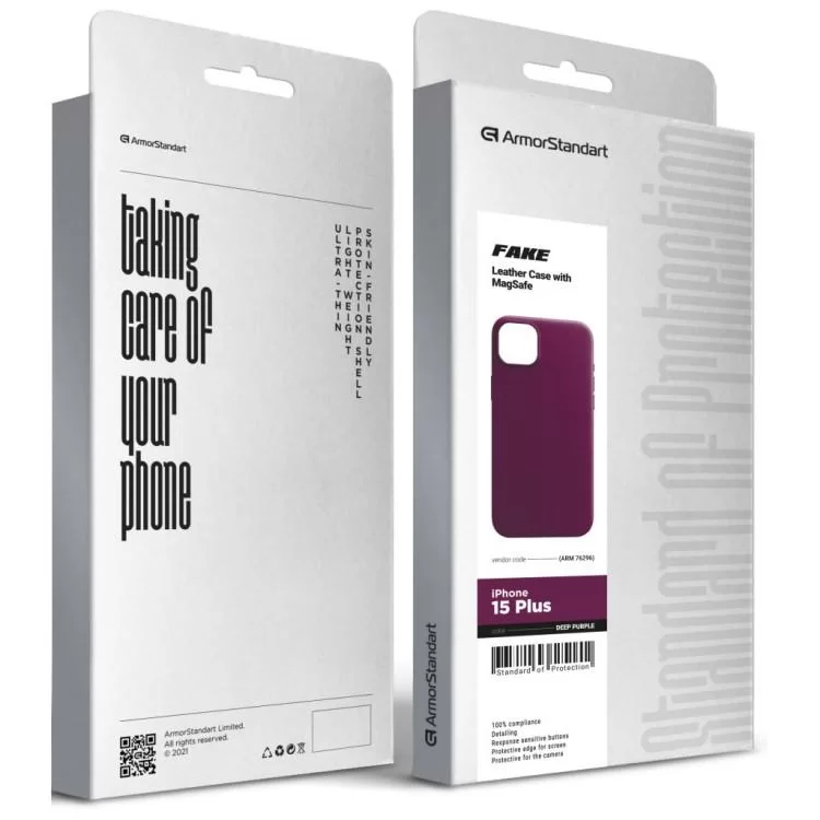 Чохол до мобільного телефона Armorstandart FAKE Leather Case Apple iPhone 15 Plus Deep Purple (ARM76296) відгуки - зображення 5