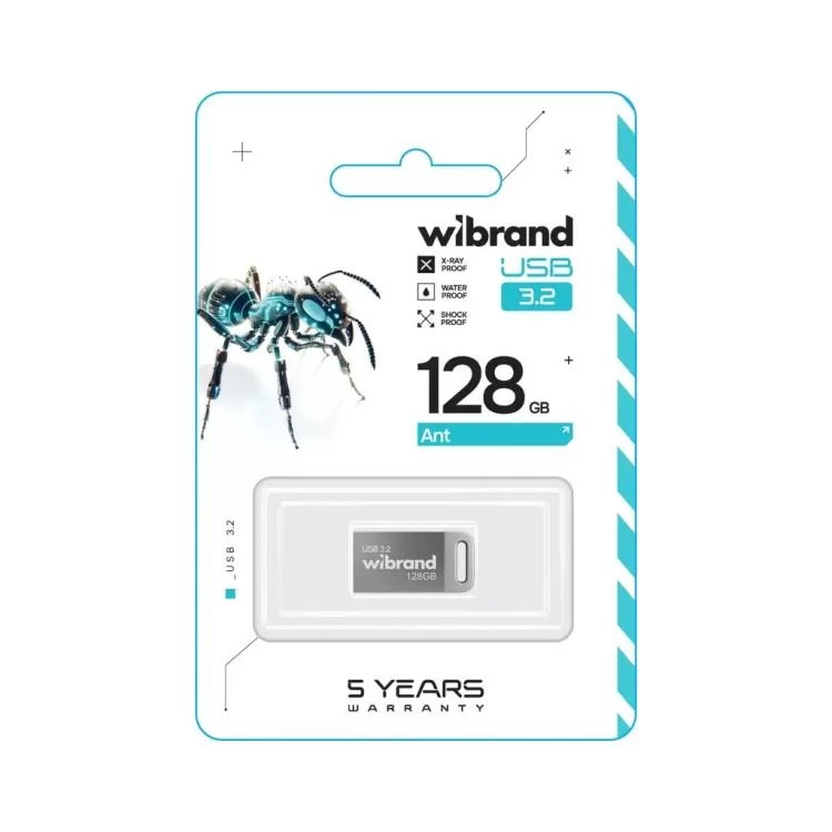 USB флеш накопитель Wibrand 128GB Ant Silver USB 3.2 Gen 1 (USB 3.0) (WI3.2/AN128M4S) цена 707грн - фотография 2