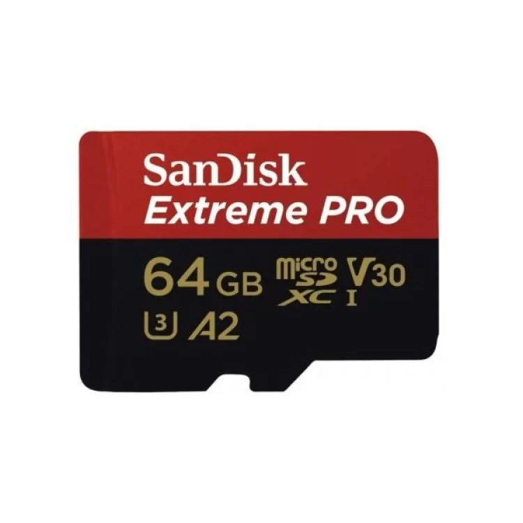 Карта памяти SanDisk 64GB microSDXC class 10 UHS-I U3 Extreme Pro V30 (SDSQXCU-064G-GN6MA)