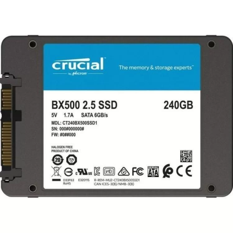 Накопичувач SSD 2.5" 240GB Micron (CT240BX500SSD1) ціна 1 389грн - фотографія 2